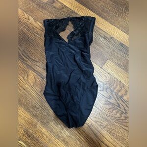 Ballet Rosa Lace Black Leotard - Size Small